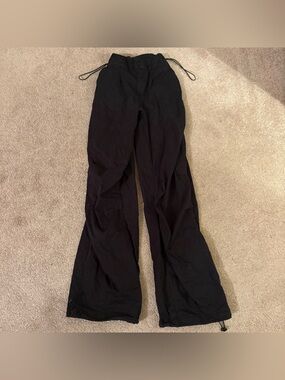 Forever 21 extra small Black Drawstring Waist Flared Cargo Pants